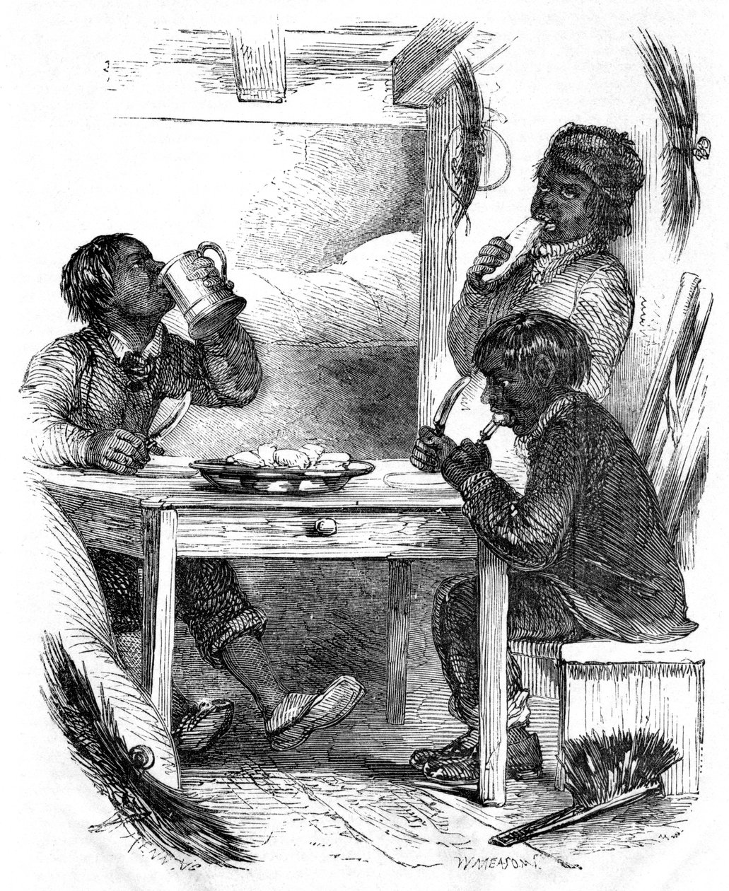 Skorsteinsfeiere spiser kveldsmåltid, 1861 av Unbekannt
