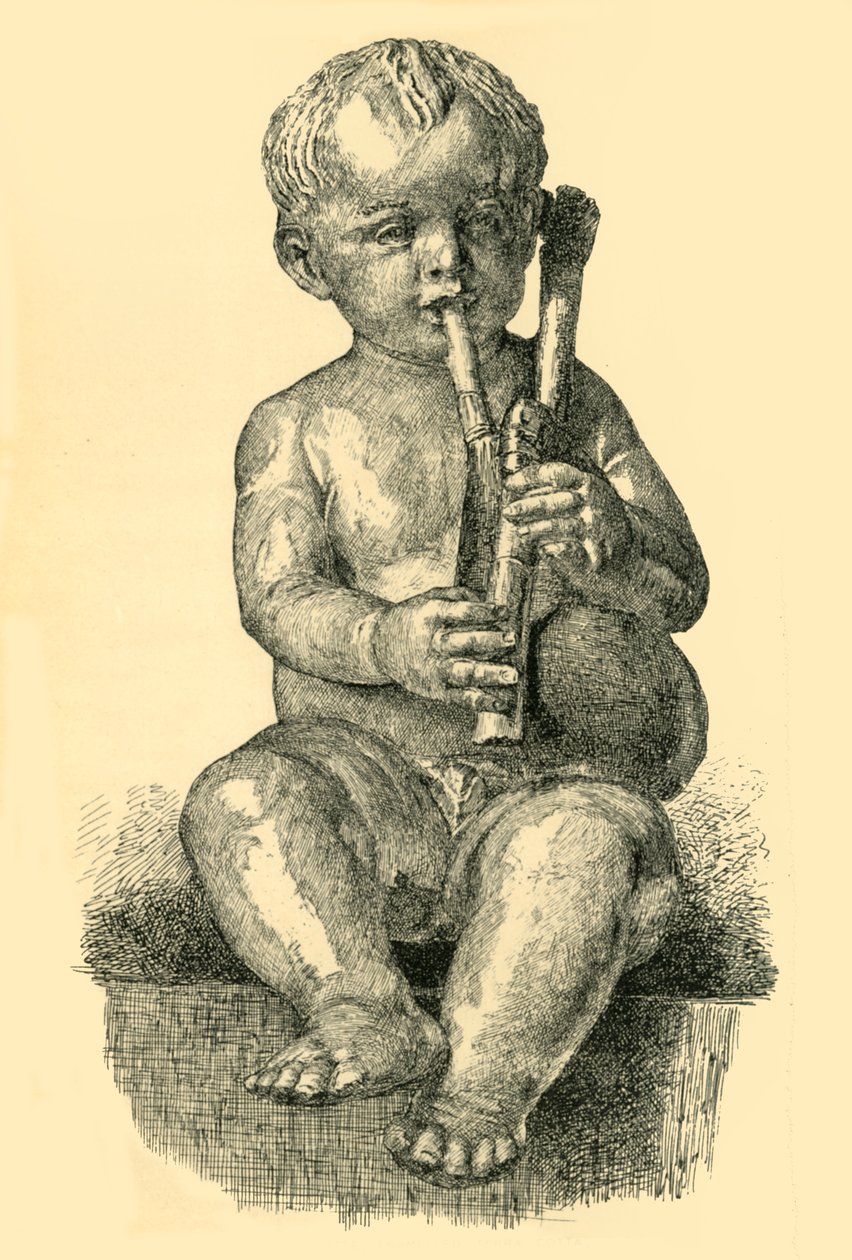 Gutt som spiller sekkepipe, c1490-1520, 1881. av Unbekannt