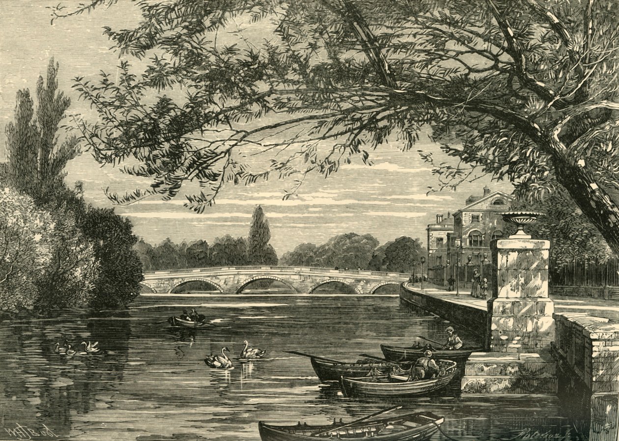 Bridge Over the Ouse, Bedford, 1898. av Unbekannt