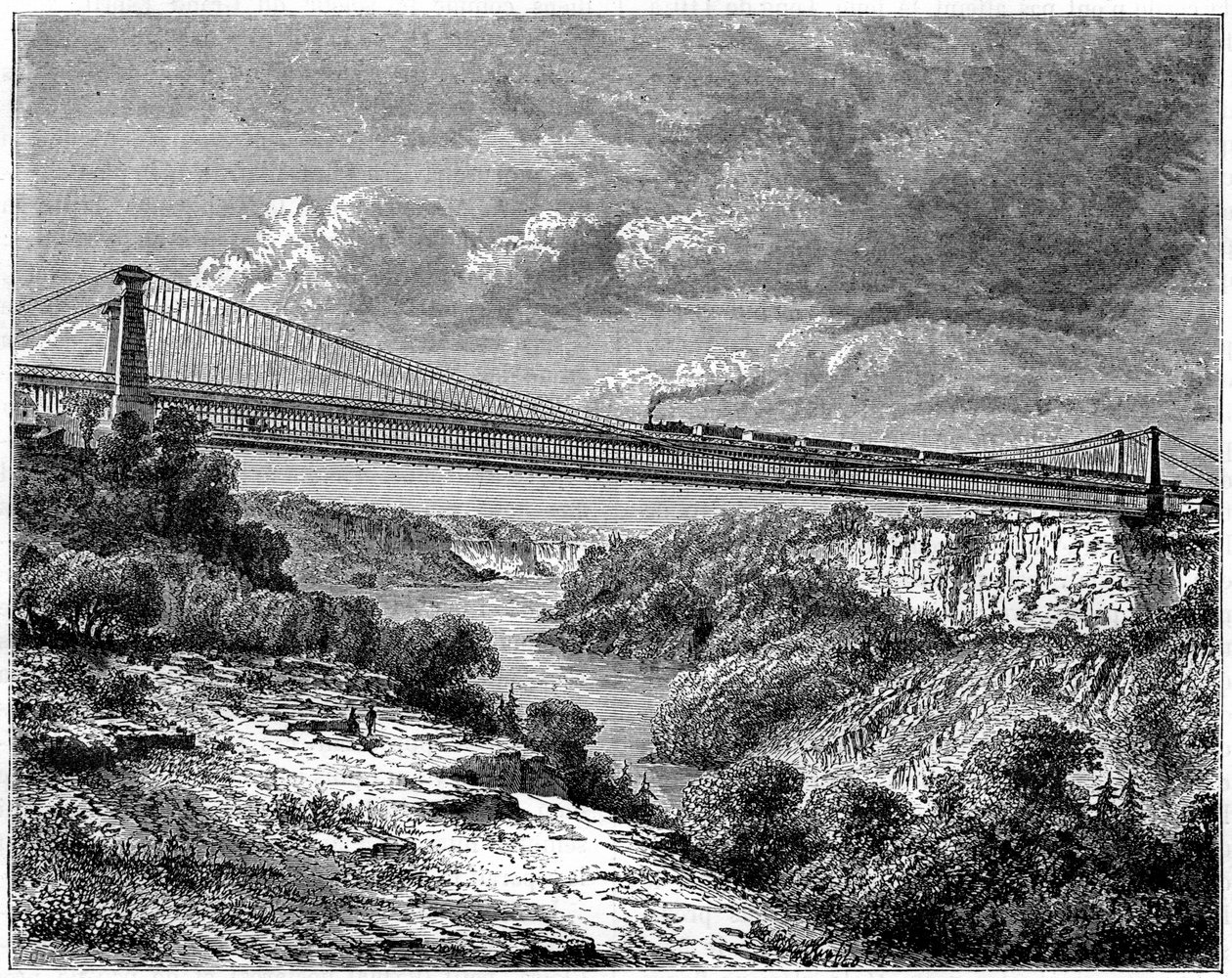 Bro over Niagara, Canada, 1800-tallet av Unbekannt