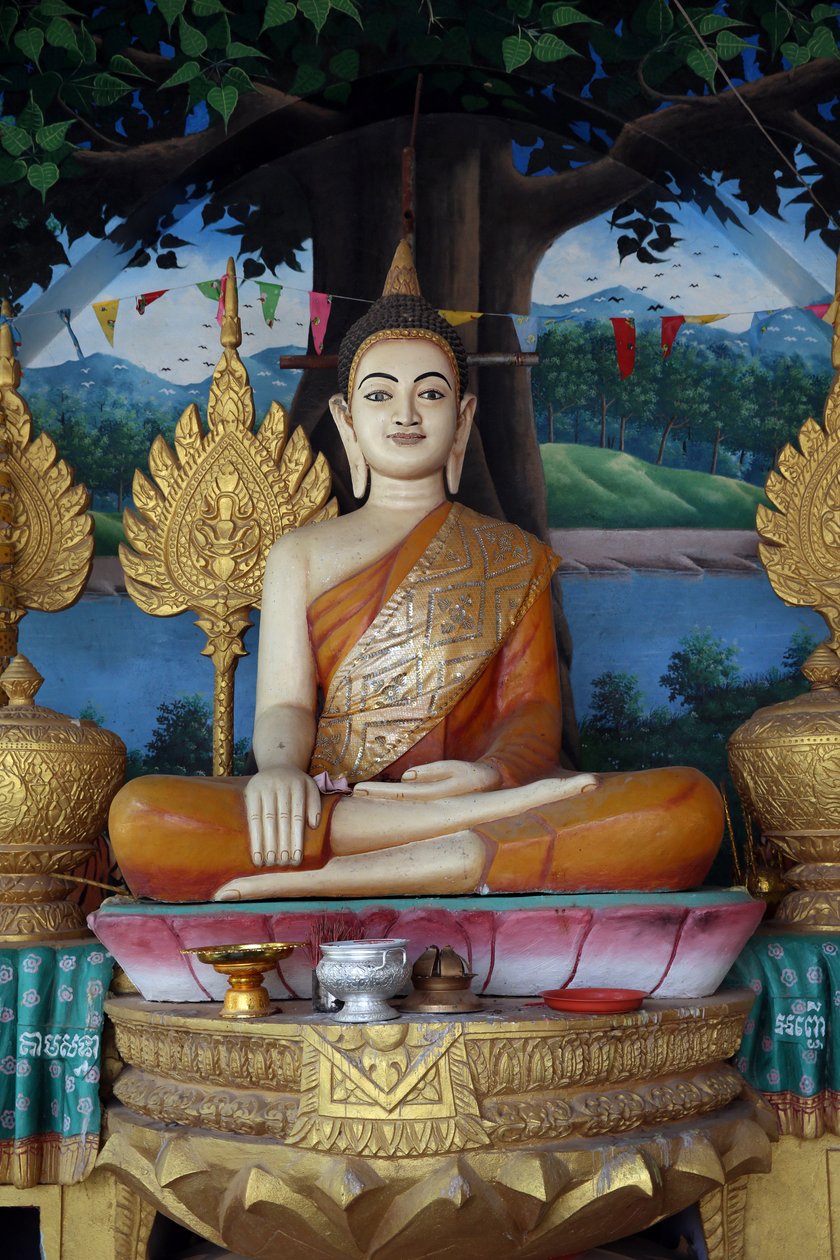 Buddha-statue i et Khmer-tempel. Kambodsja av Unbekannt