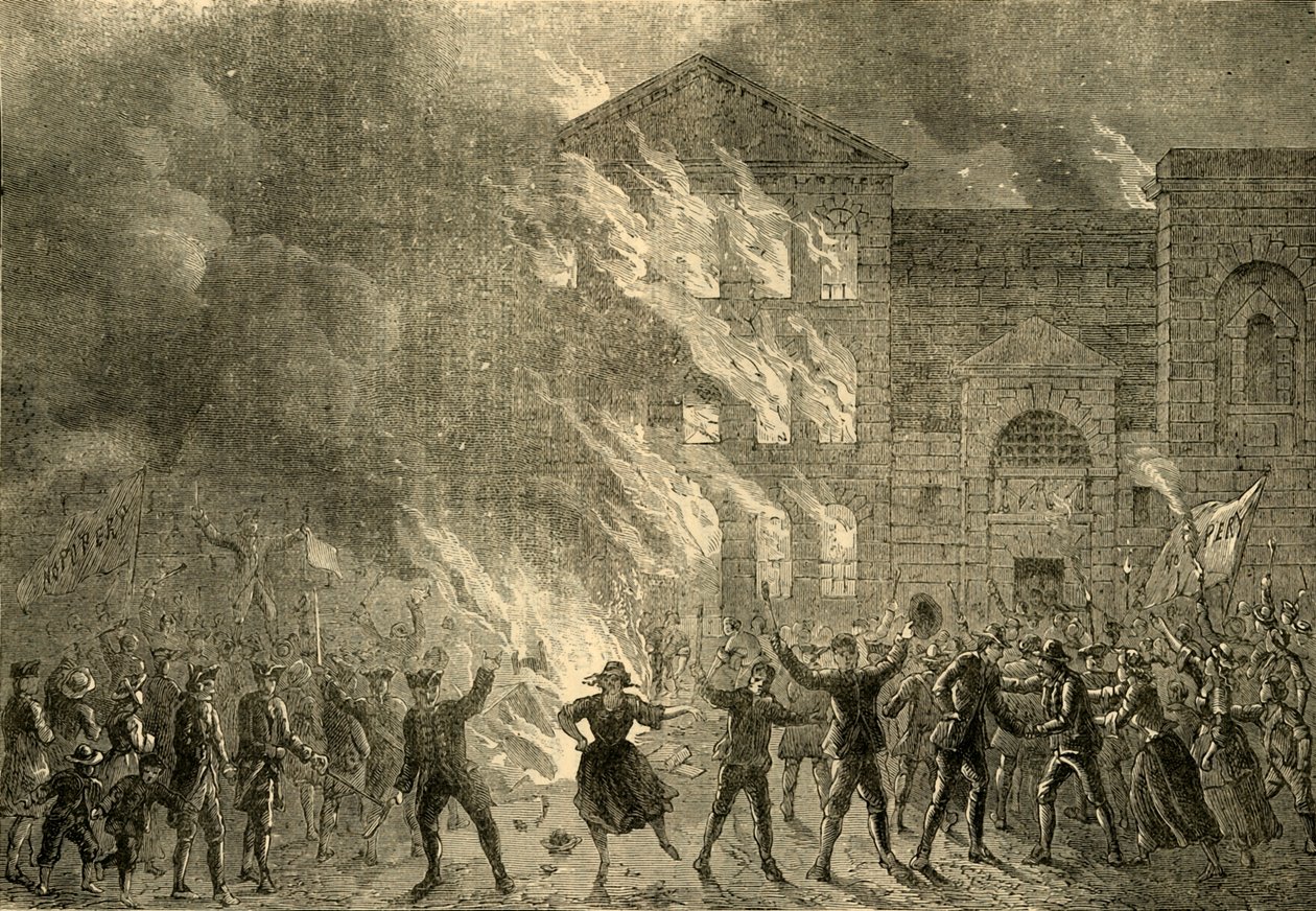 Brenning av Newgate, 1780, c1872. av Unbekannt