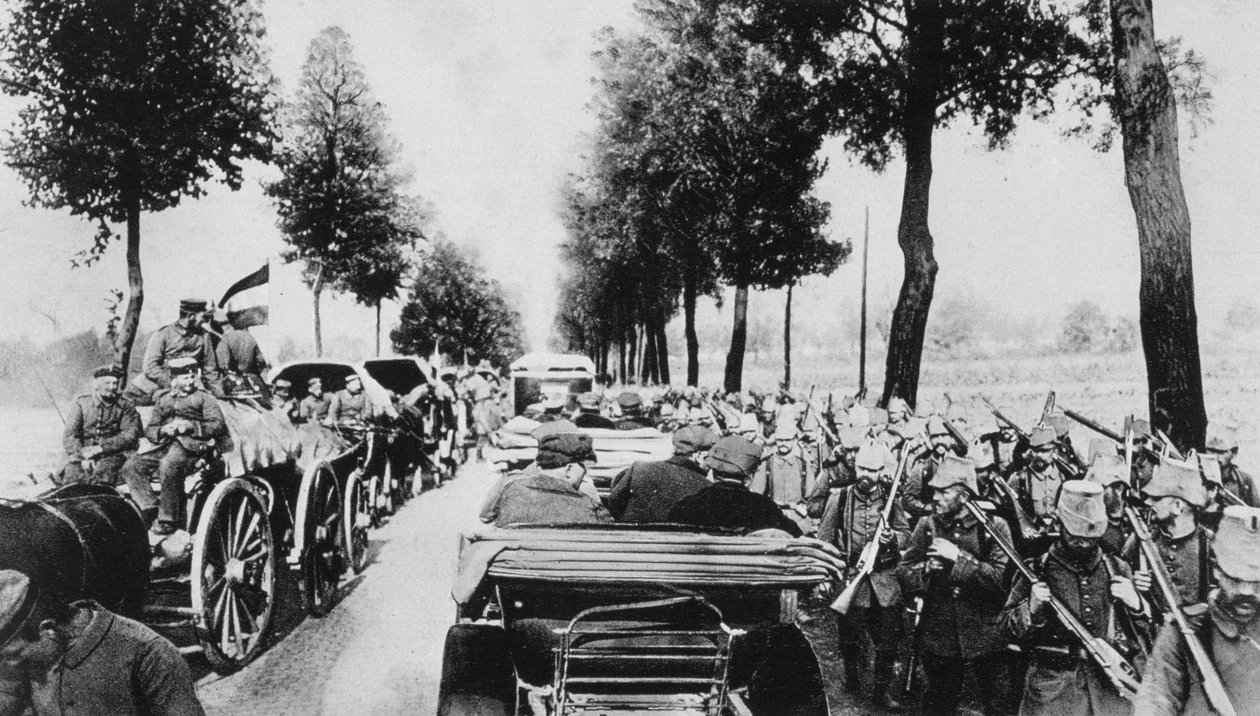Trafikk vei, første verdenskrig, 1915 av Unbekannt