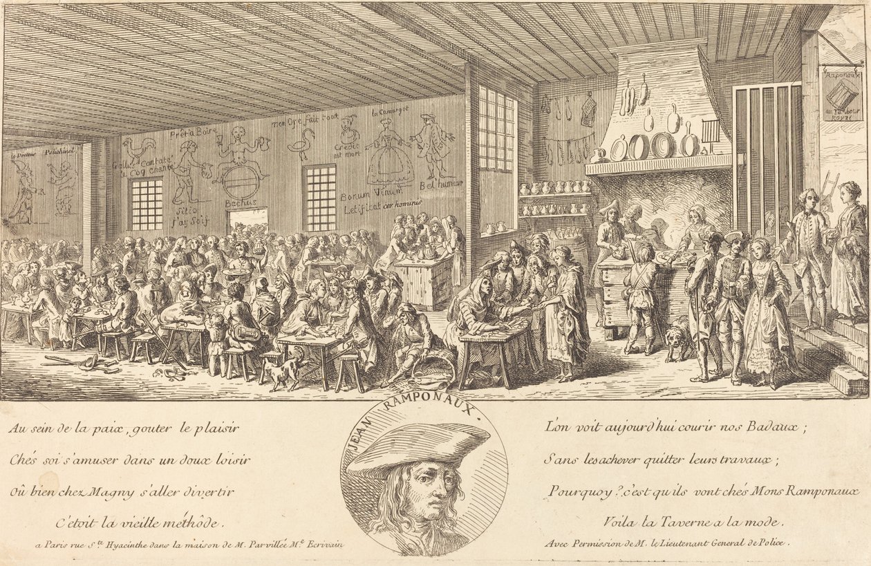 Kabaret av Ramponaux, ca. 1760. av Unbekannt
