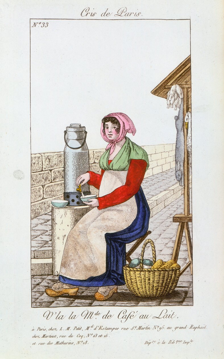 Cafe-au-lait-selger, 1826 av Unbekannt