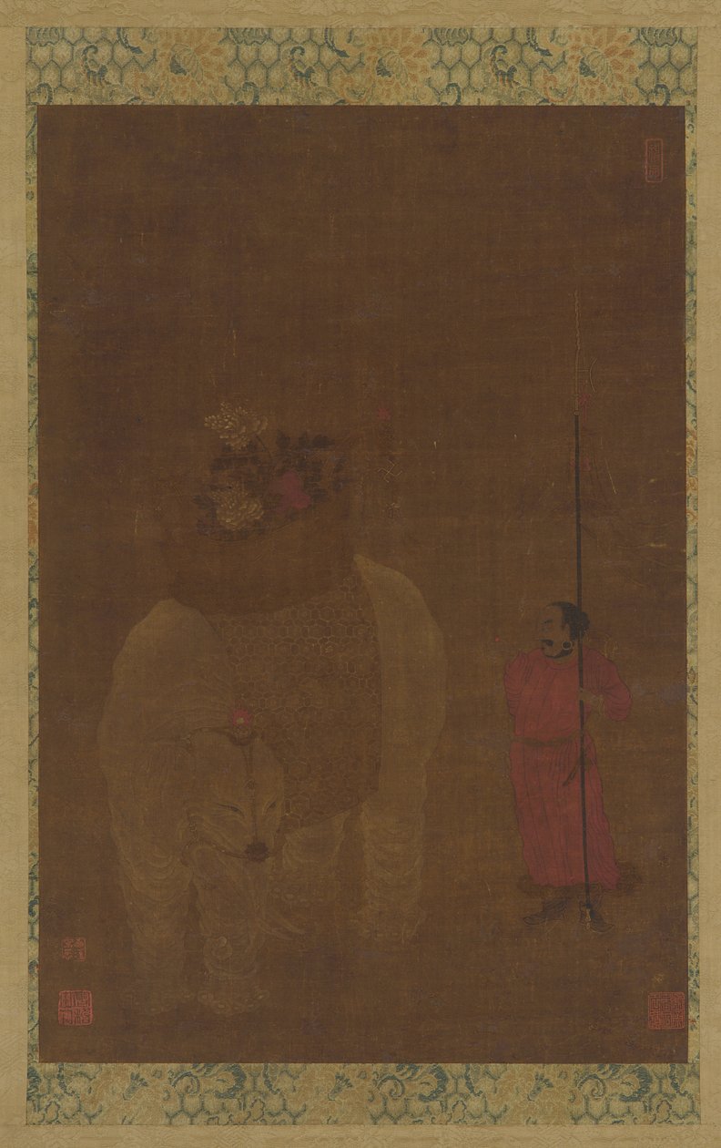 Caparisoned Elephant and Attendant, Ming-dynastiet, 1500-1600-tallet. av Unbekannt