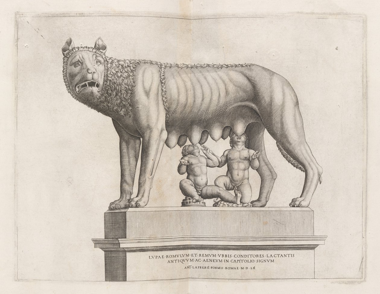 Capitoline Wolf med Romulus og Remus, 1552. av Unbekannt