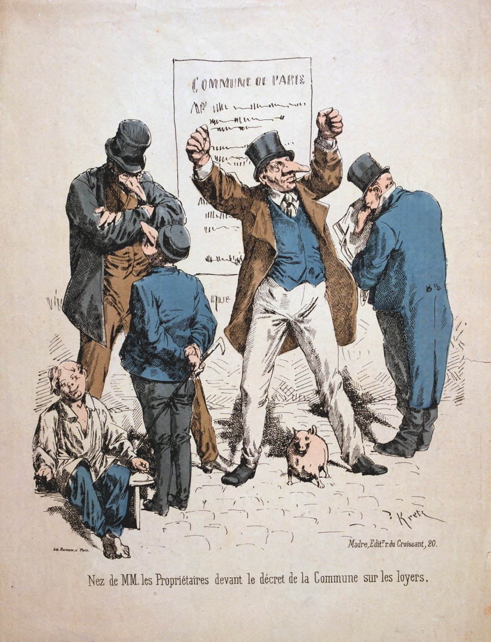 Karikatur av eierne, Paris Commune, 1871. av Unbekannt