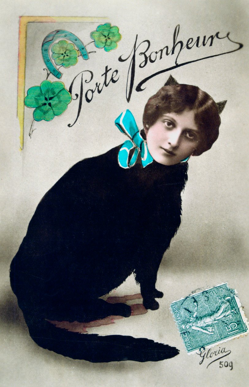 Carry Happiness, fransk postkort, c1900 av Unbekannt