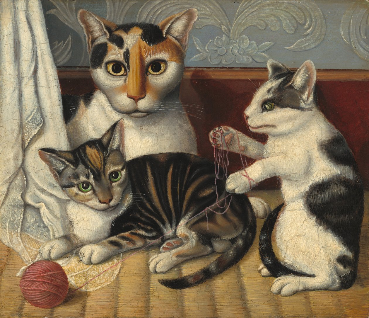 Katt og kattunger, ca. 18721883. av Unbekannt