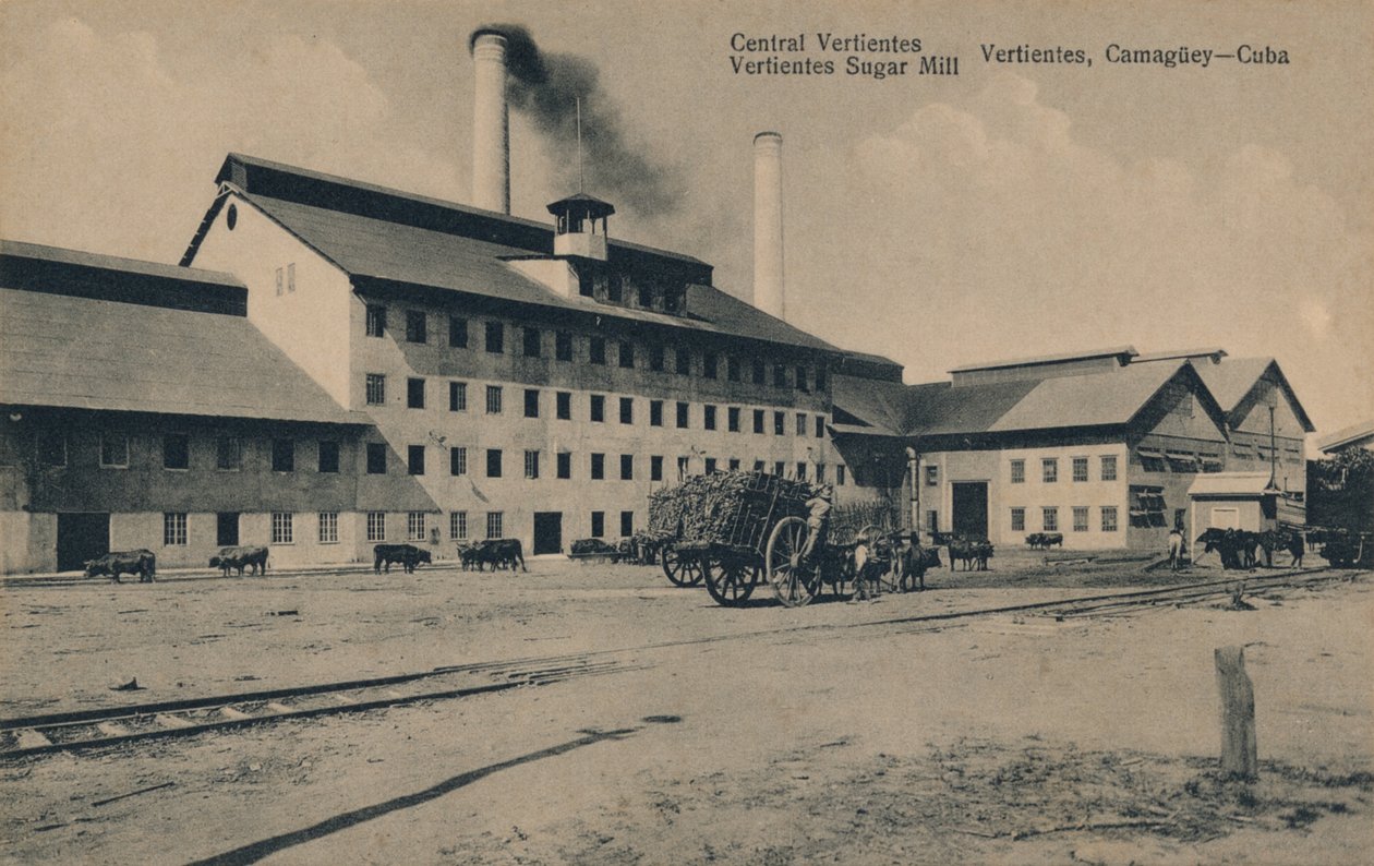 Central Vertientes sukkerfabrikk, Camaguey, Cuba, c1910 av Unbekannt