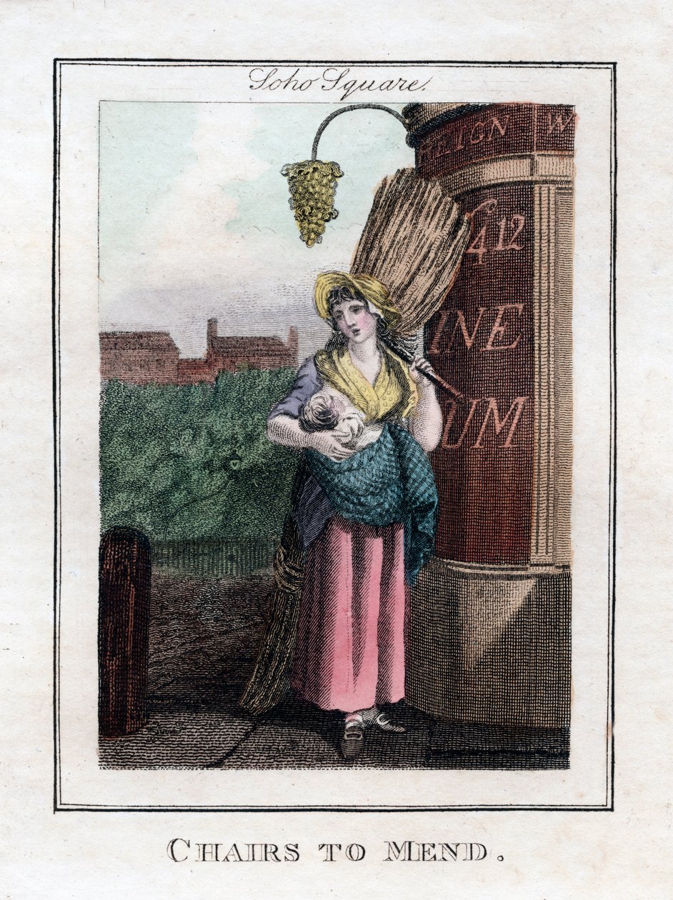 Stoler til Mend, Soho Square, London, 1805 av Unbekannt