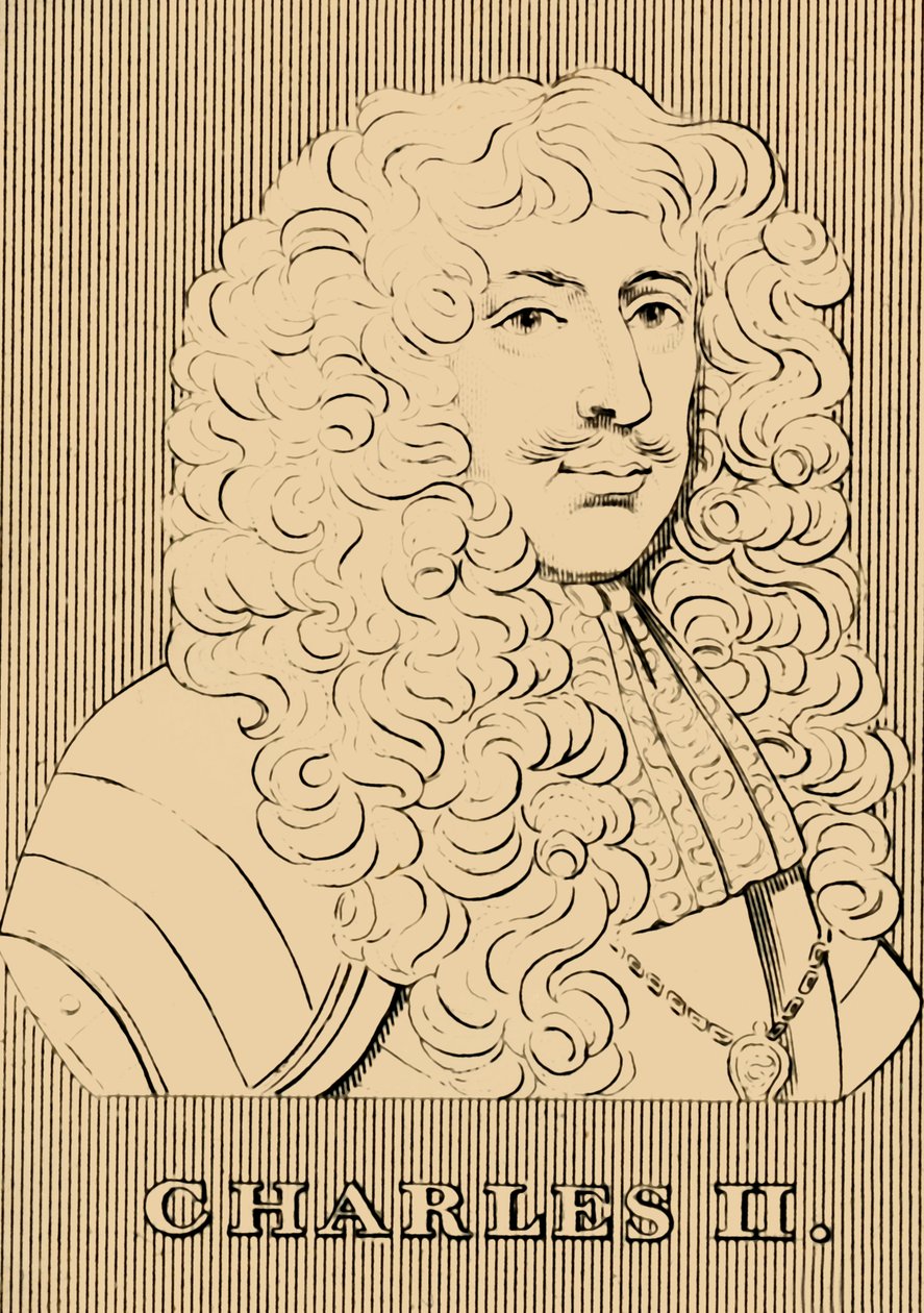 Charles II, 1630-1685, 1830. av Unbekannt