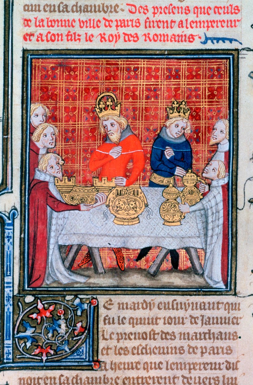 Charles IV mottar gaver, 1375-1379 av Unbekannt