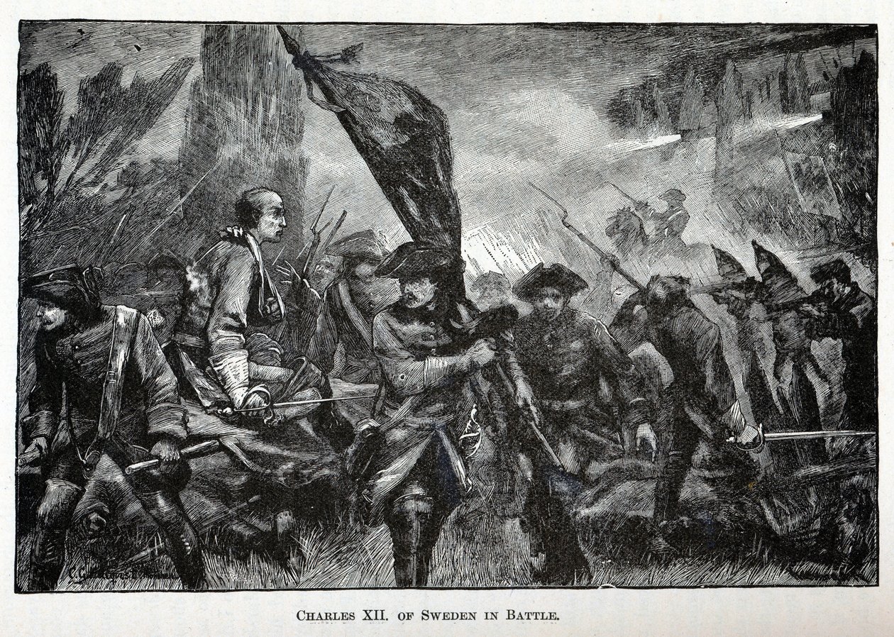 Karl XII av Sverige i kamp, 1882 av Unbekannt