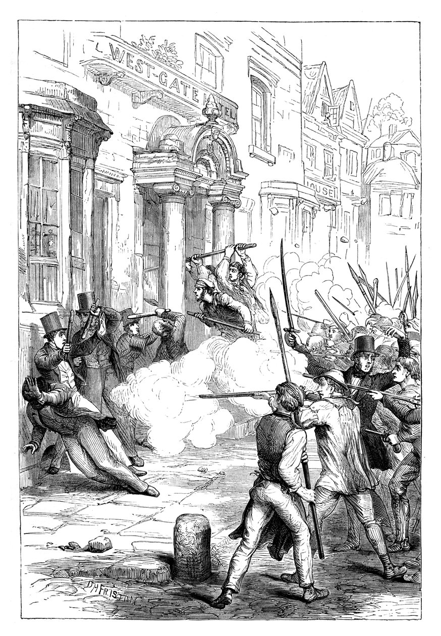 Chartistopptøyer i Newport, Monmouthshire, 1839 c1895 av Unbekannt