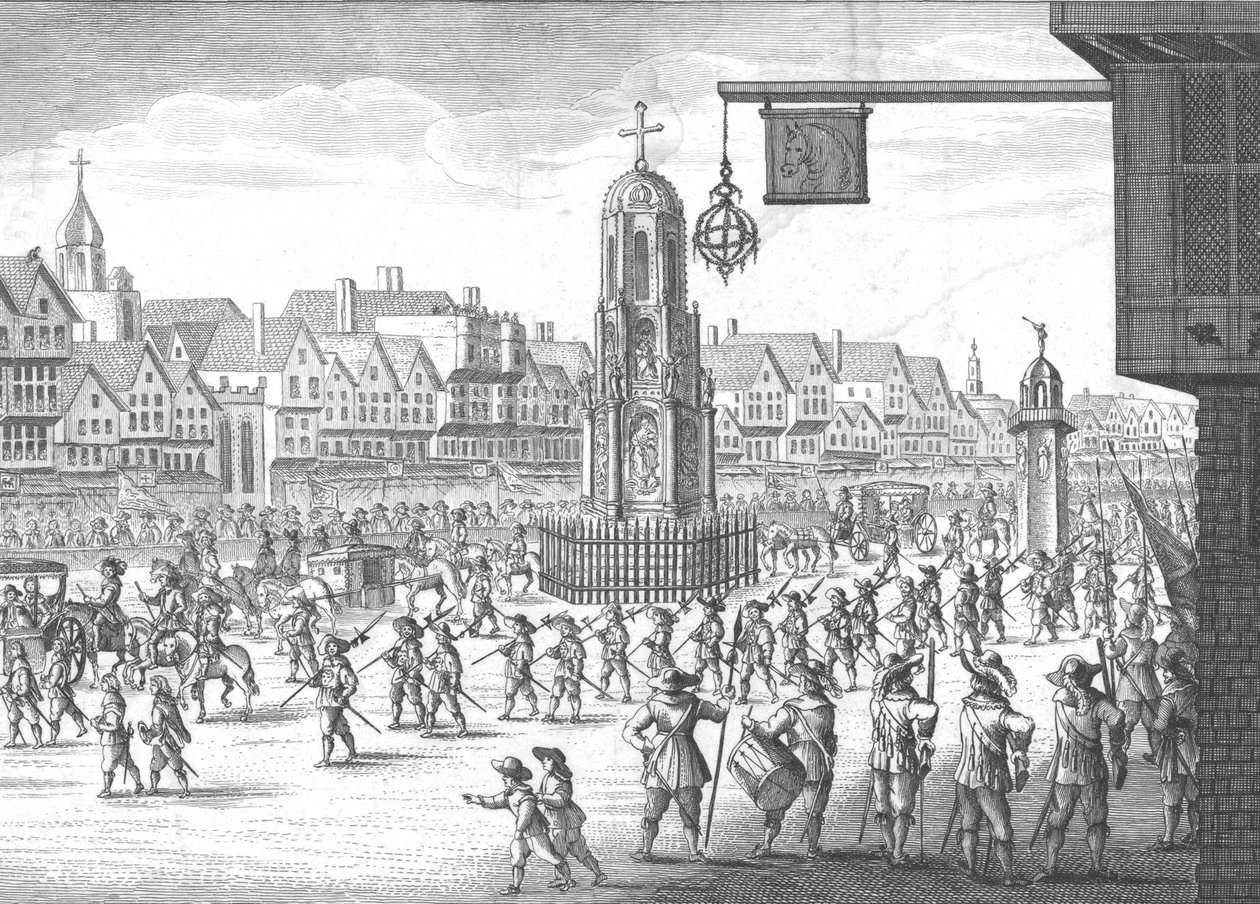 Cheapside, Cross and Conduit, 1638, 1809. av Unbekannt