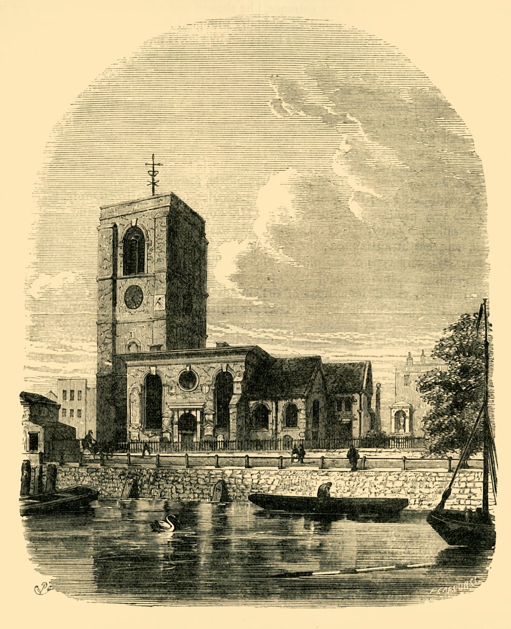 Chelsea kirke, 1860, c1876. av Unbekannt