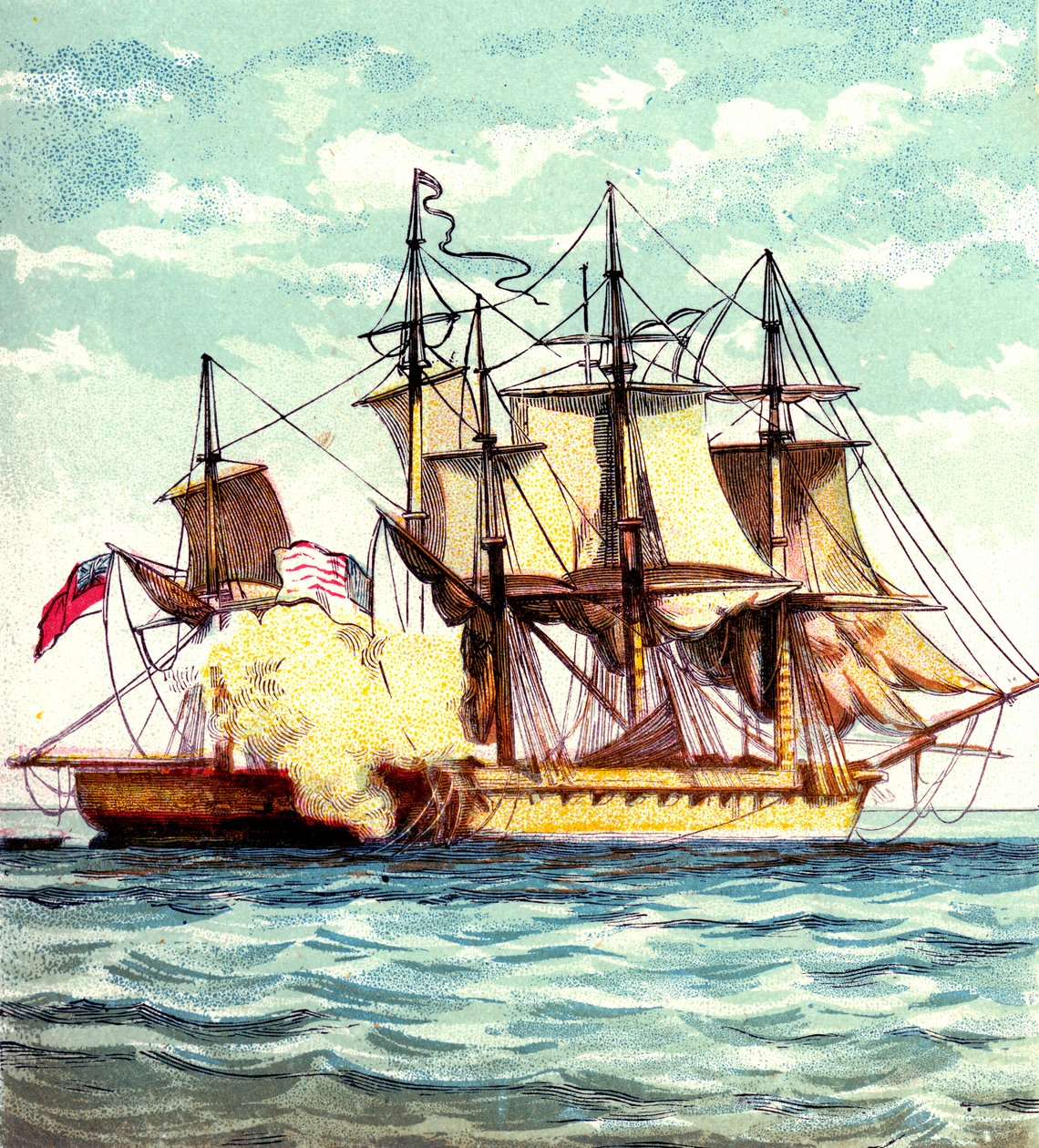 Chesapeake og Shannon, 1812 c1850-årene av Unbekannt