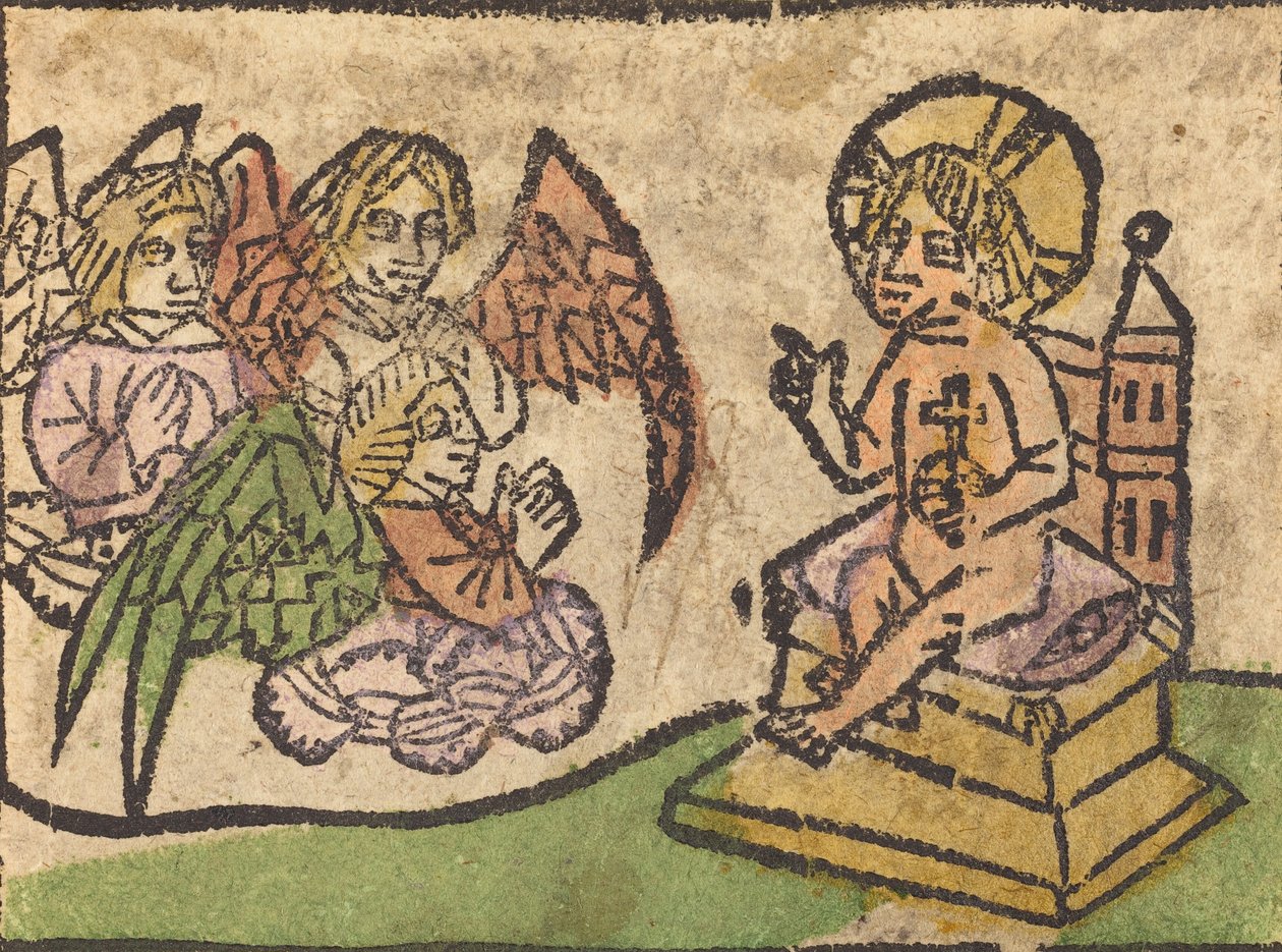 Kristusbarn med tre engler, ca. 14601470. av Unbekannt