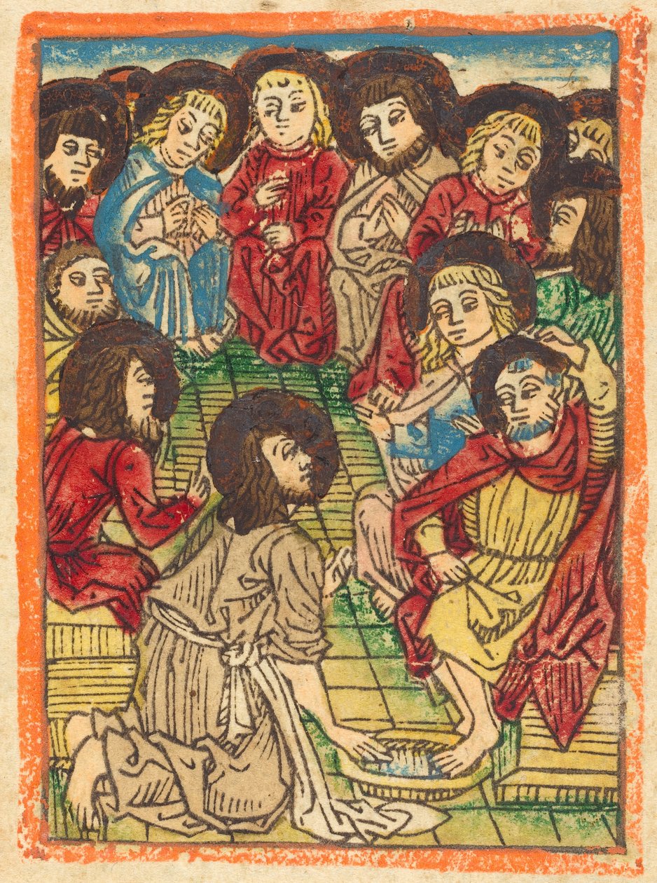 Kristus vasker apostlenes føtter, ca. 1480. av Unbekannt