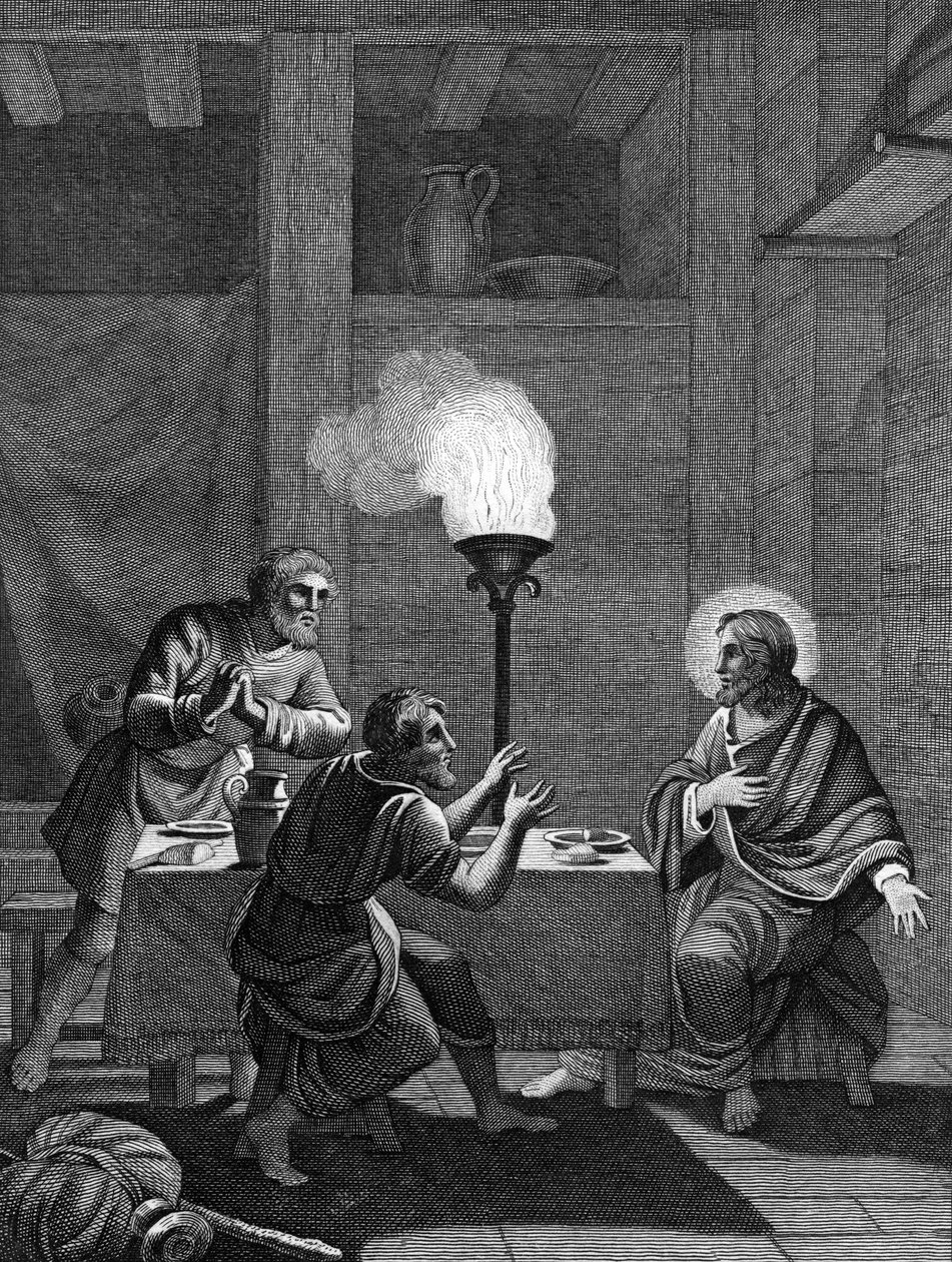 Kristus og de to disiplene i Emmaus, 1814 av Unbekannt
