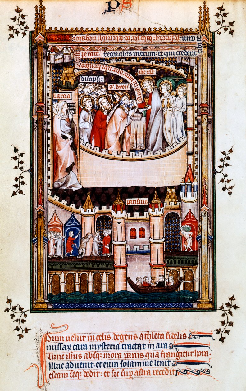 Kristus gir nattverd til St Denis, 1317 av Unbekannt