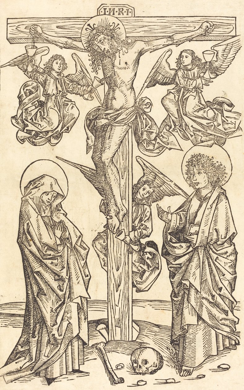 Kristus på korset med engler, 14901500. av Unbekannt