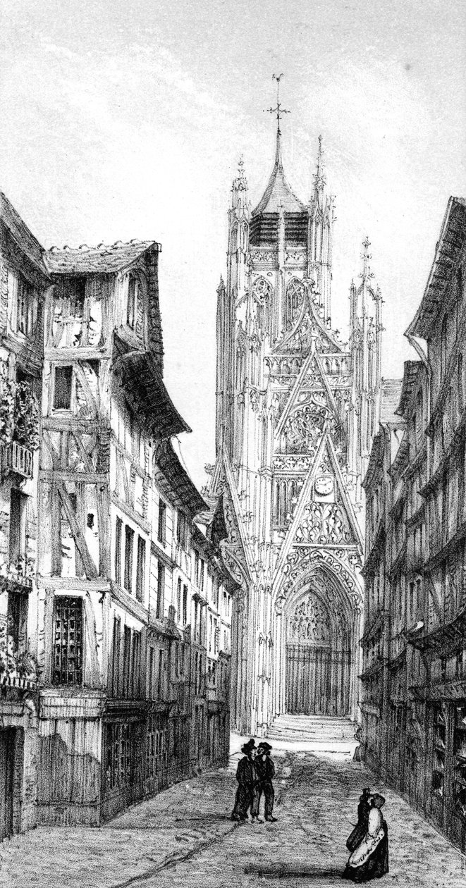 Church of St Maclou, Rouen, Frankrike, 1800-tallet av Unbekannt