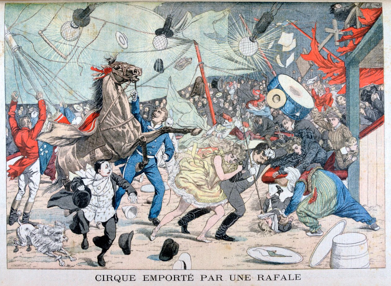 Sirkustelt sprengt, Saint Etienne, Frankrike, 1903 av Unbekannt