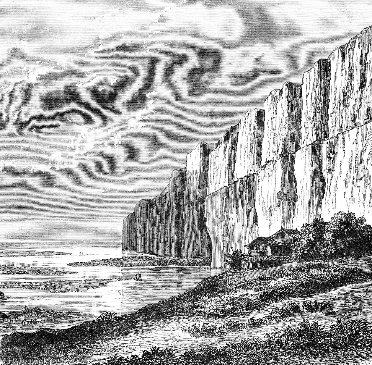 Cliffs of Yellow Earth på Hoang-Ho, c1890 av Unbekannt