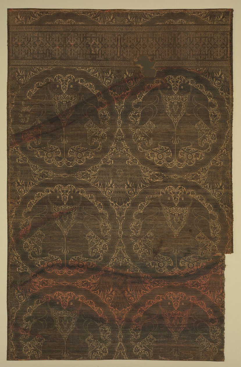 Gullduk med kattedyr og ørn, 1225-1275. av Unbekannt