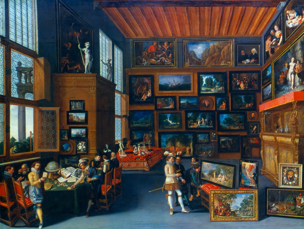 Cognoscenti in a Room hang with Pictures, c1620 av Unbekannt