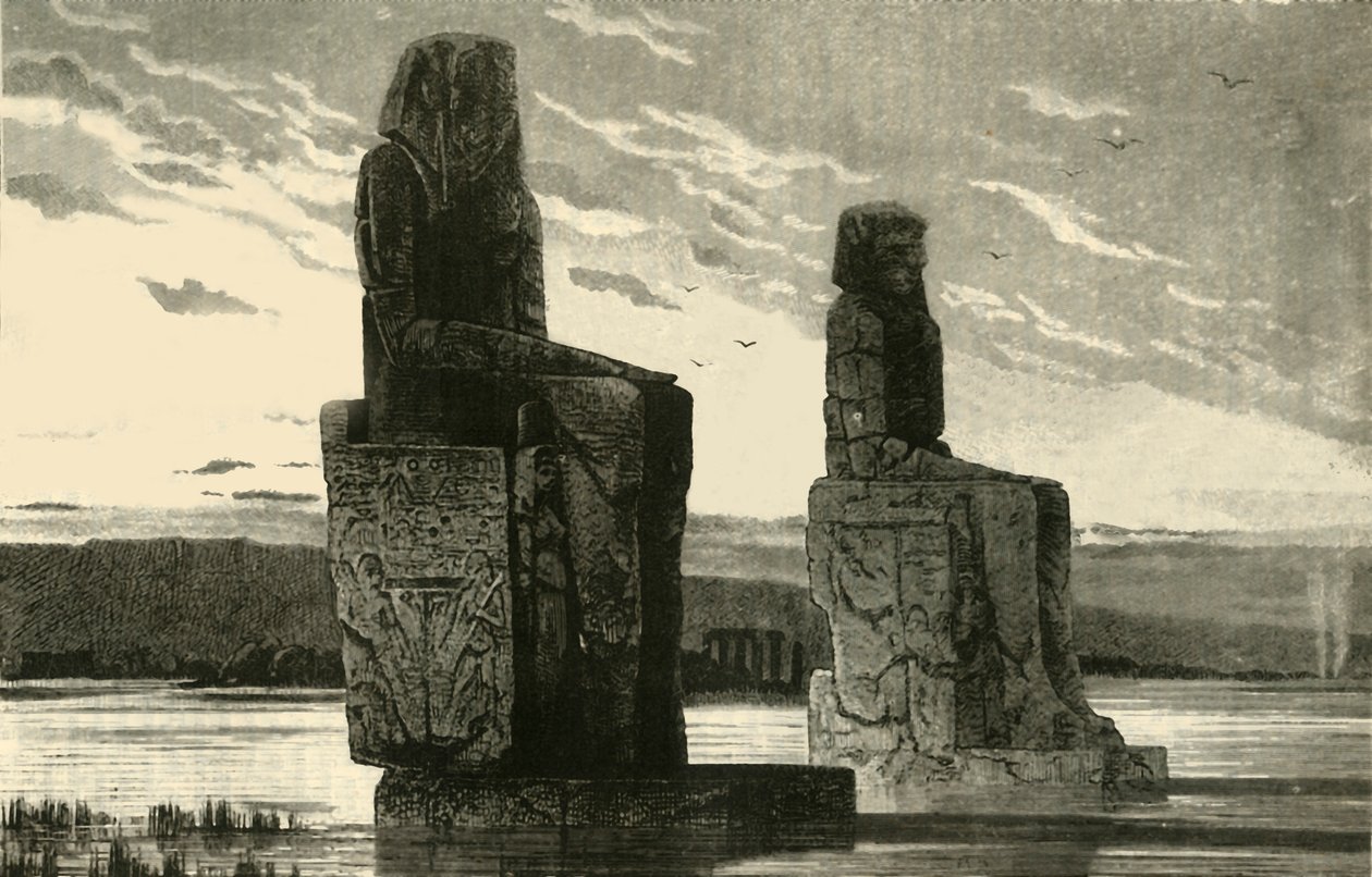 Kolossale stauer ved Theben, 1890. av Unbekannt