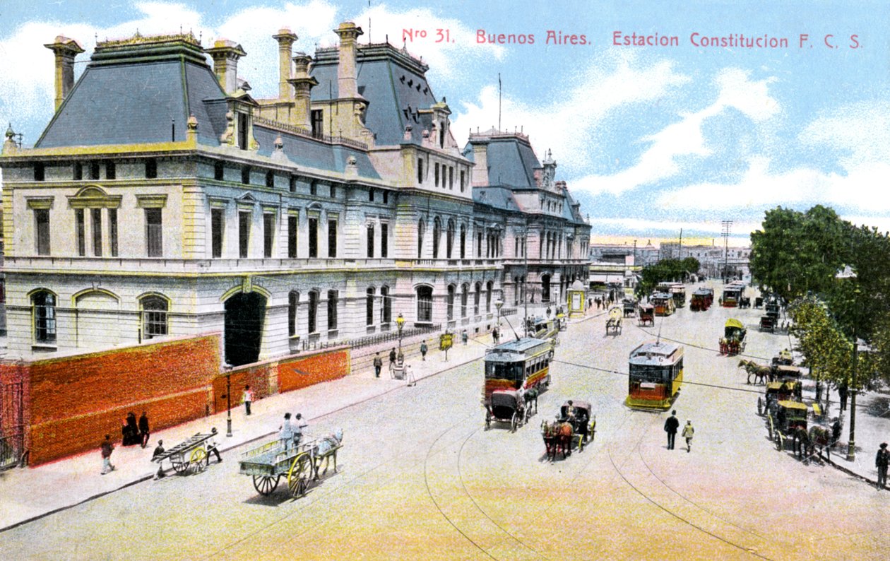 Constitution Station, Buenos Aires, Argentina, ca 1900-tallet av Unbekannt