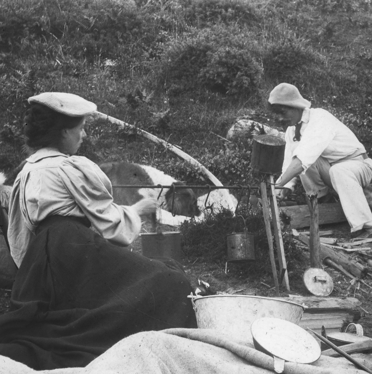Matlaging på bålet, tidlig på 1900-tallet av Unbekannt