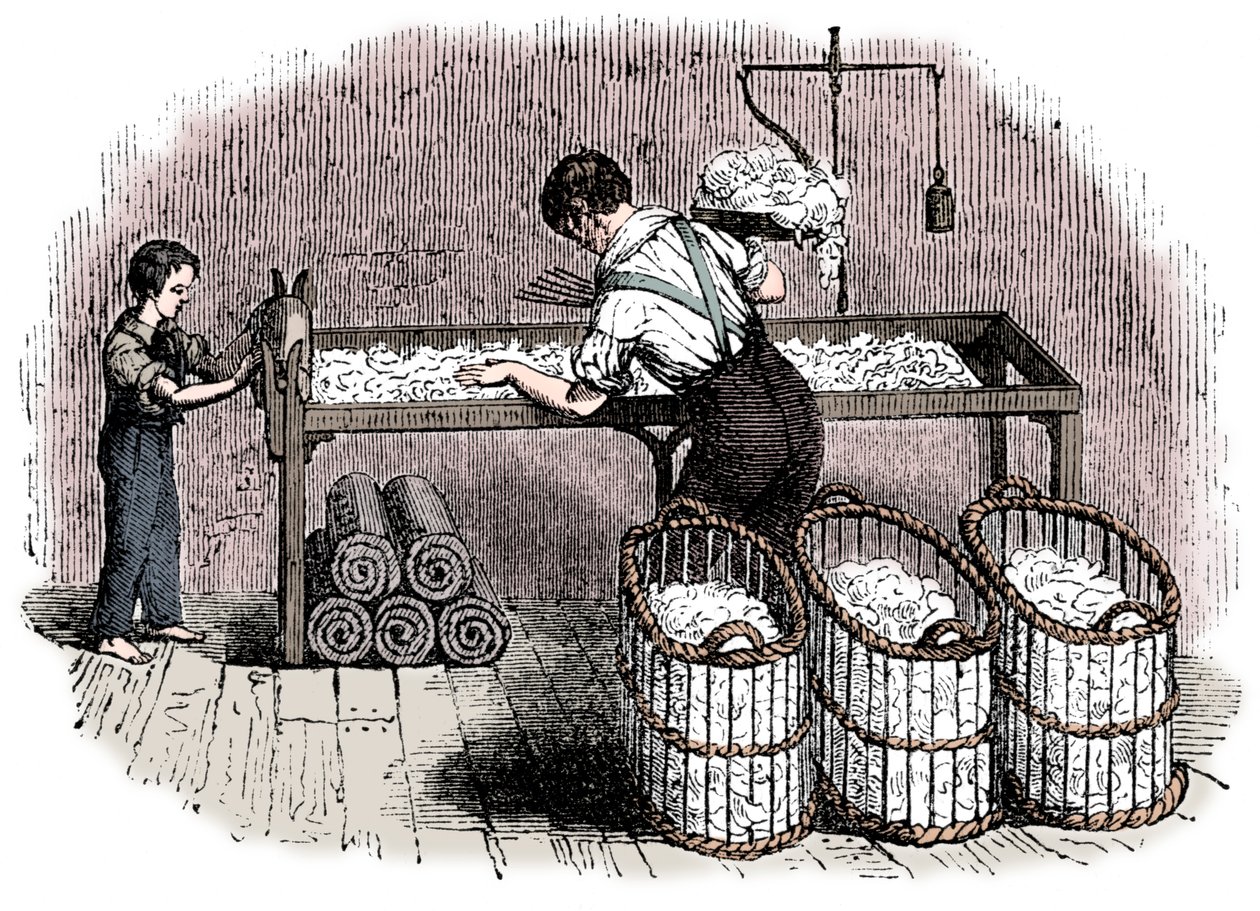 Bomullsproduksjon, c1845 av Unbekannt