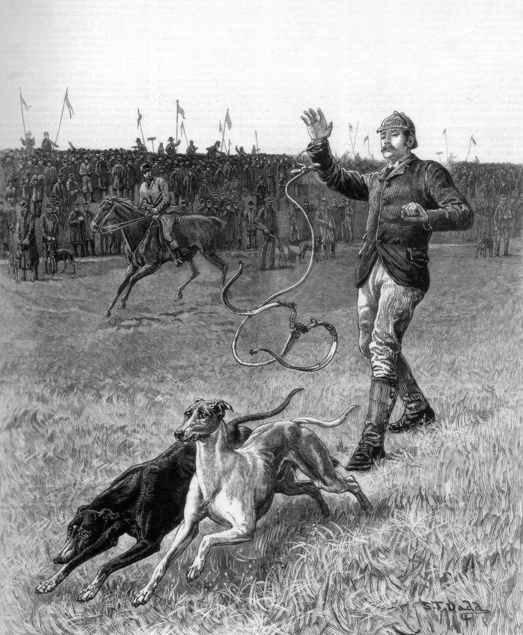Coursing: Slipping the Greyhounds, 1887 av Unbekannt