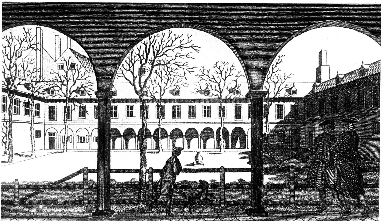 Courtyard of Gresham College, London, 1700-tallet av Unbekannt