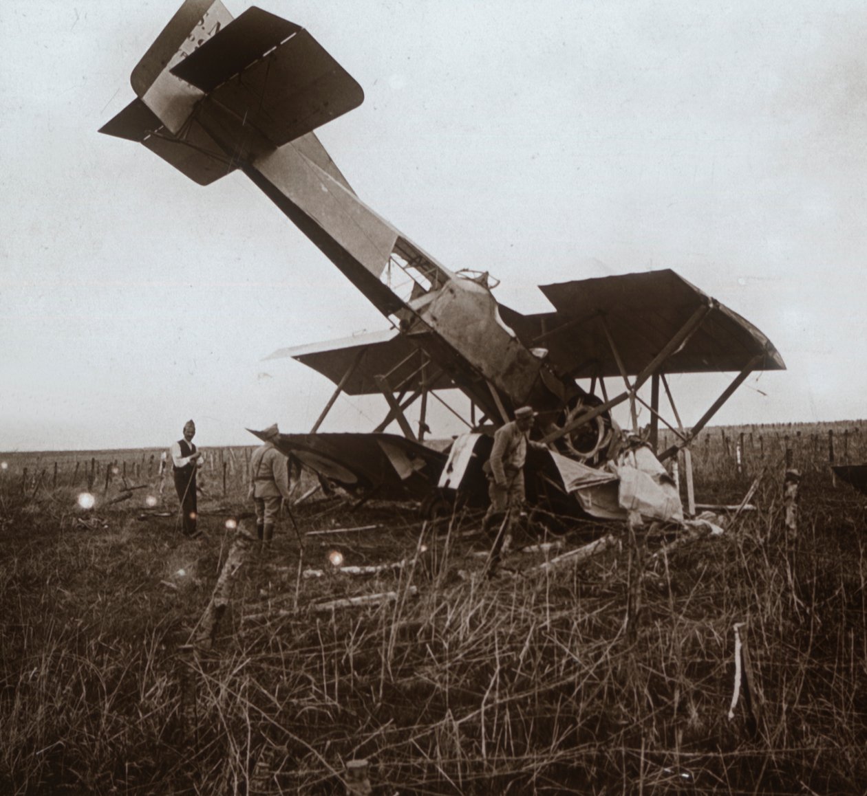 Krasjet fly, Tracy-le-Val, Nord-Frankrike, c1914-c1918 av Unbekannt