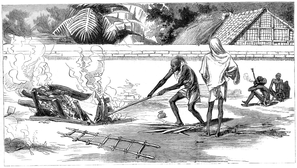 Kremasjon i Calcutta, India, 1882 av Unbekannt