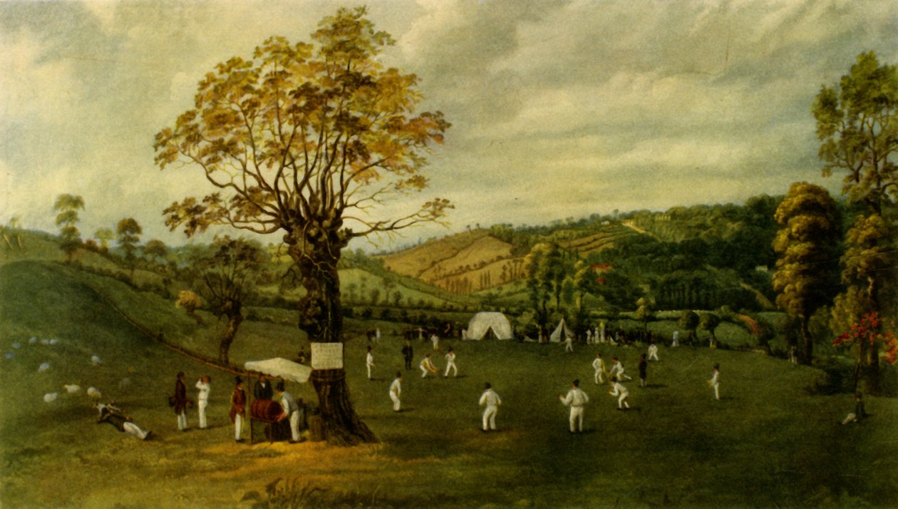 'Cricketkamp mellom Nottingham og Leicester, ca. 1829', 1947. av Unbekannt