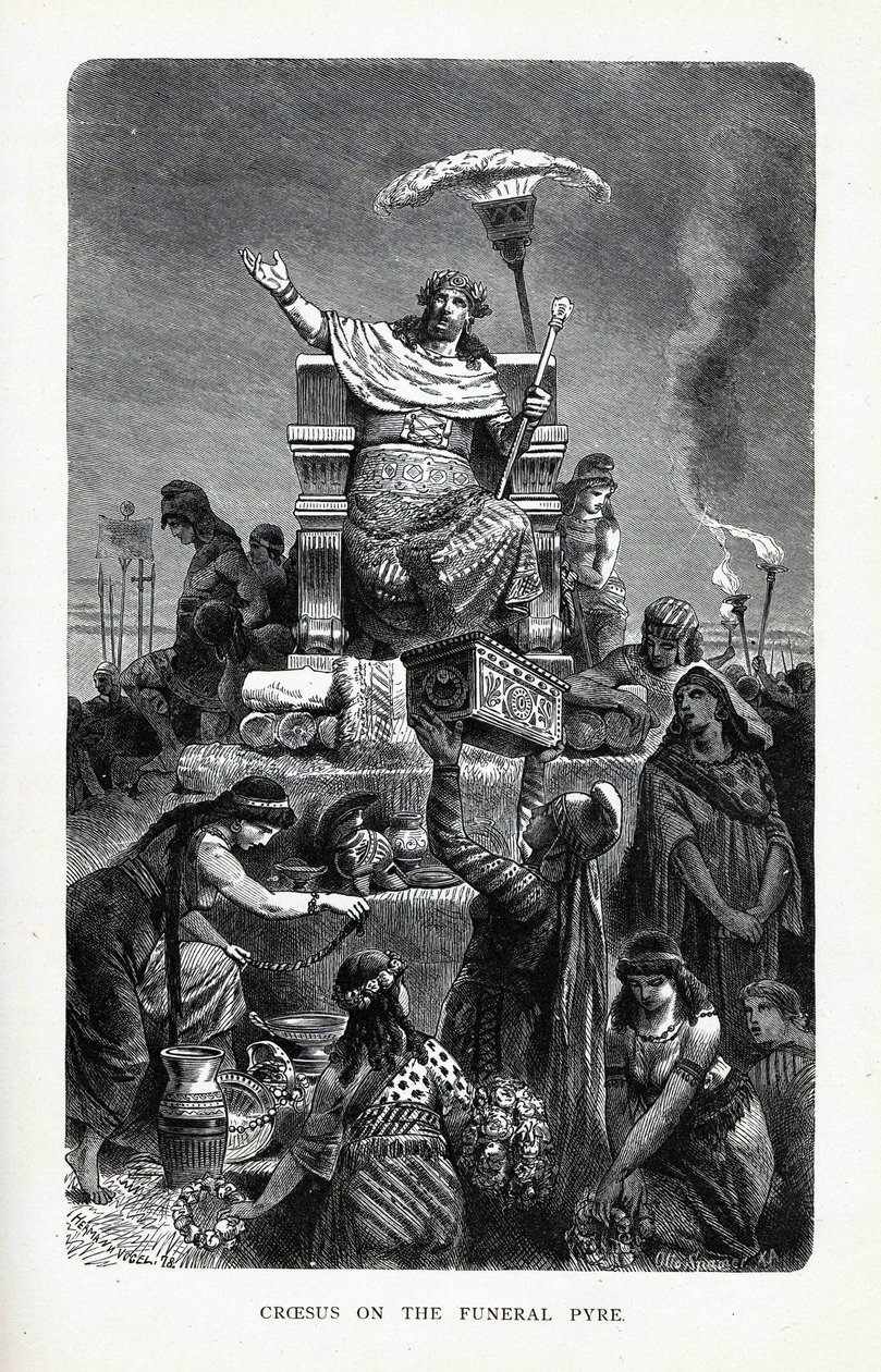 Croesus on the Funeral Pyre, 1882 av Unbekannt