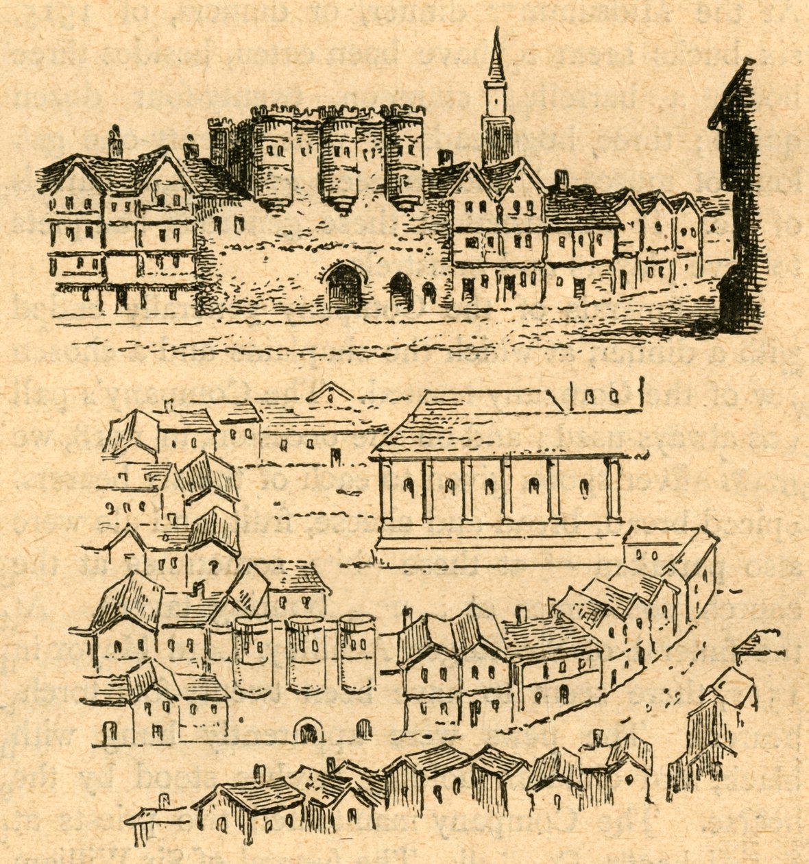 Cromwell House, Fra Aggass Map, 1897. av Unbekannt
