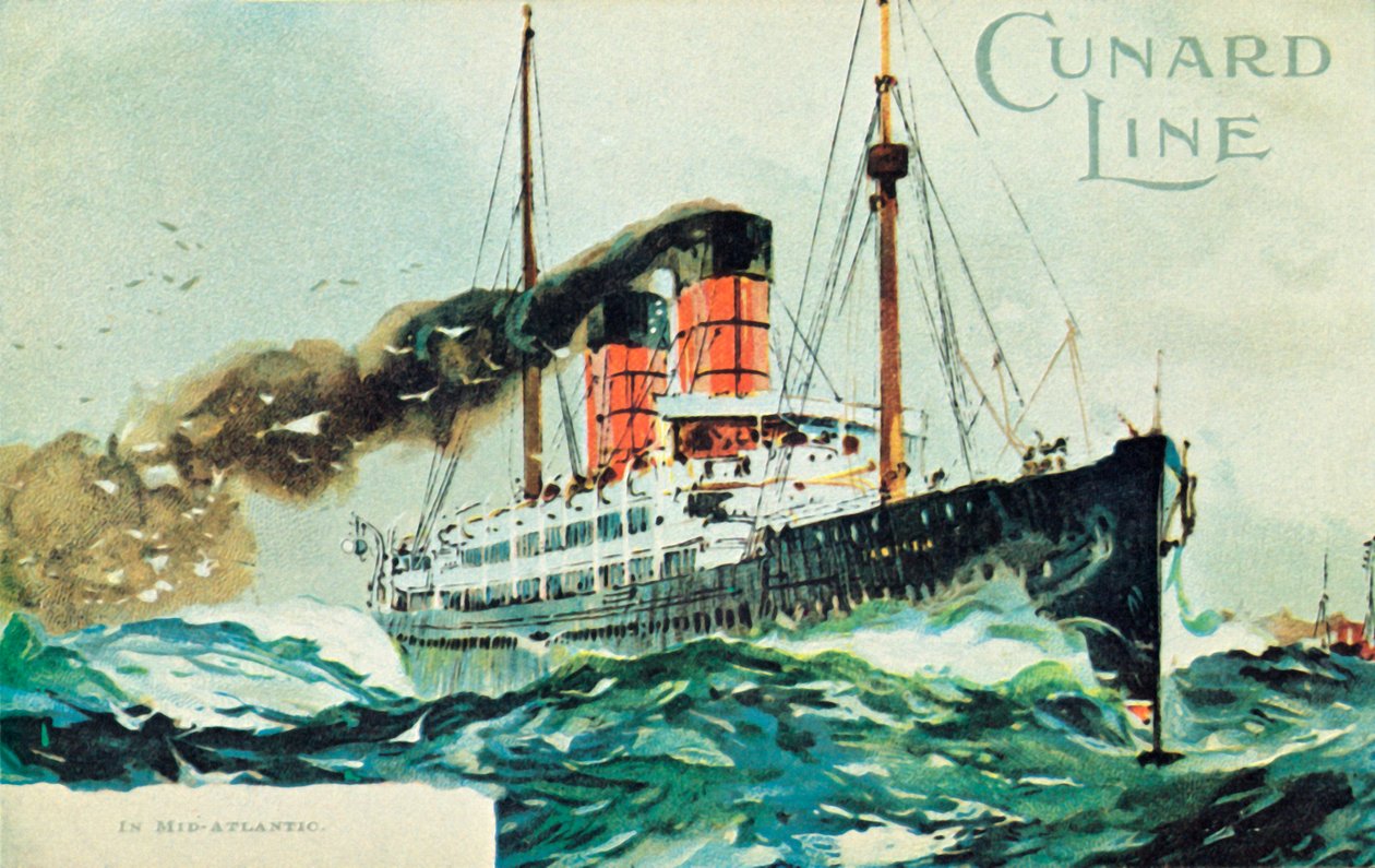 Cunard Line, In Mid-Atlantic, c1900. av Unbekannt