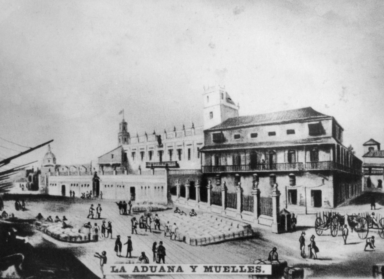 Tollhus og brygger, Havana, Cuba, 1841, [c1910] av Unbekannt