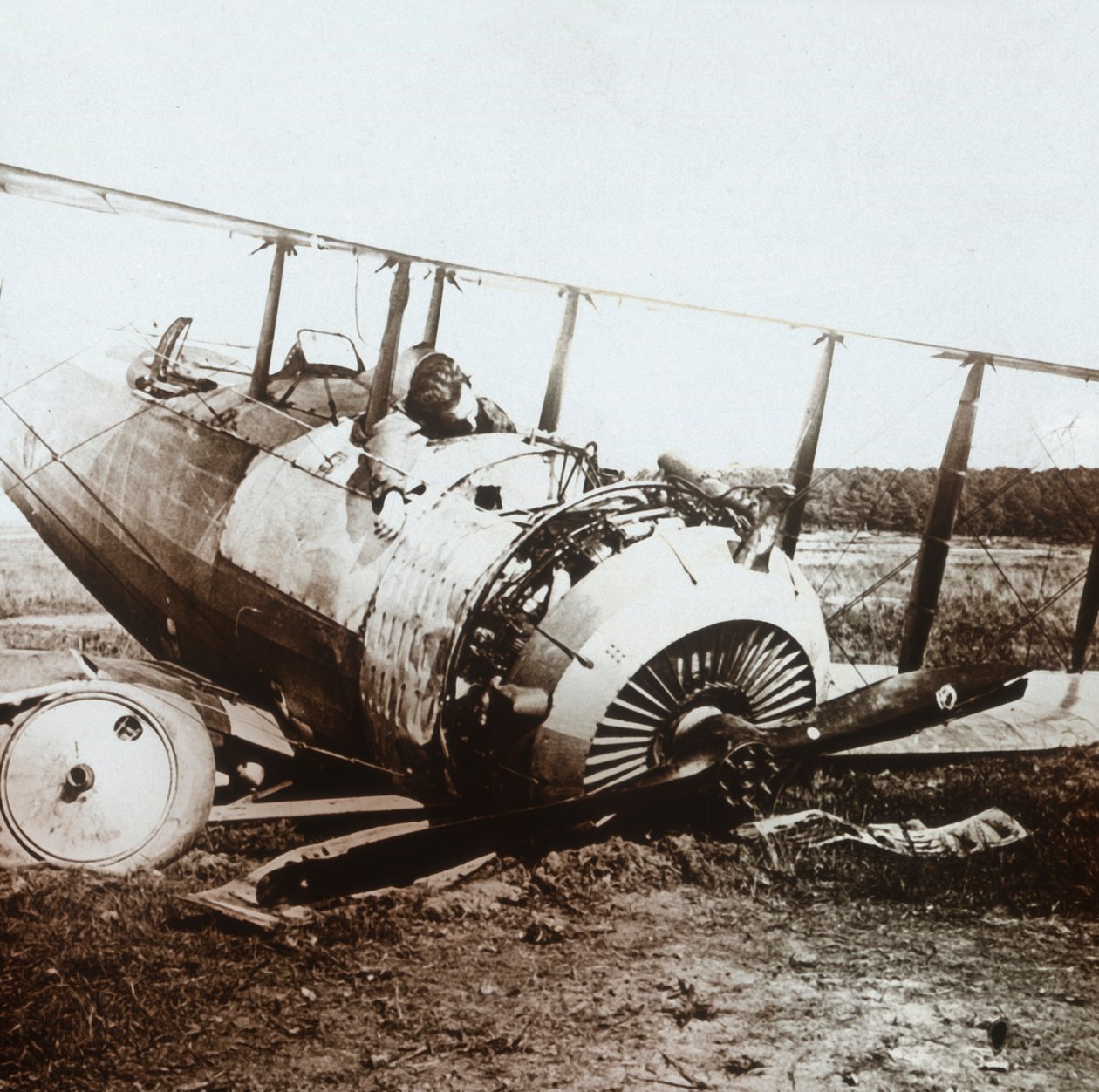 Død pilot i styrtet Salmson-fly, c1914-c1918 av Unbekannt