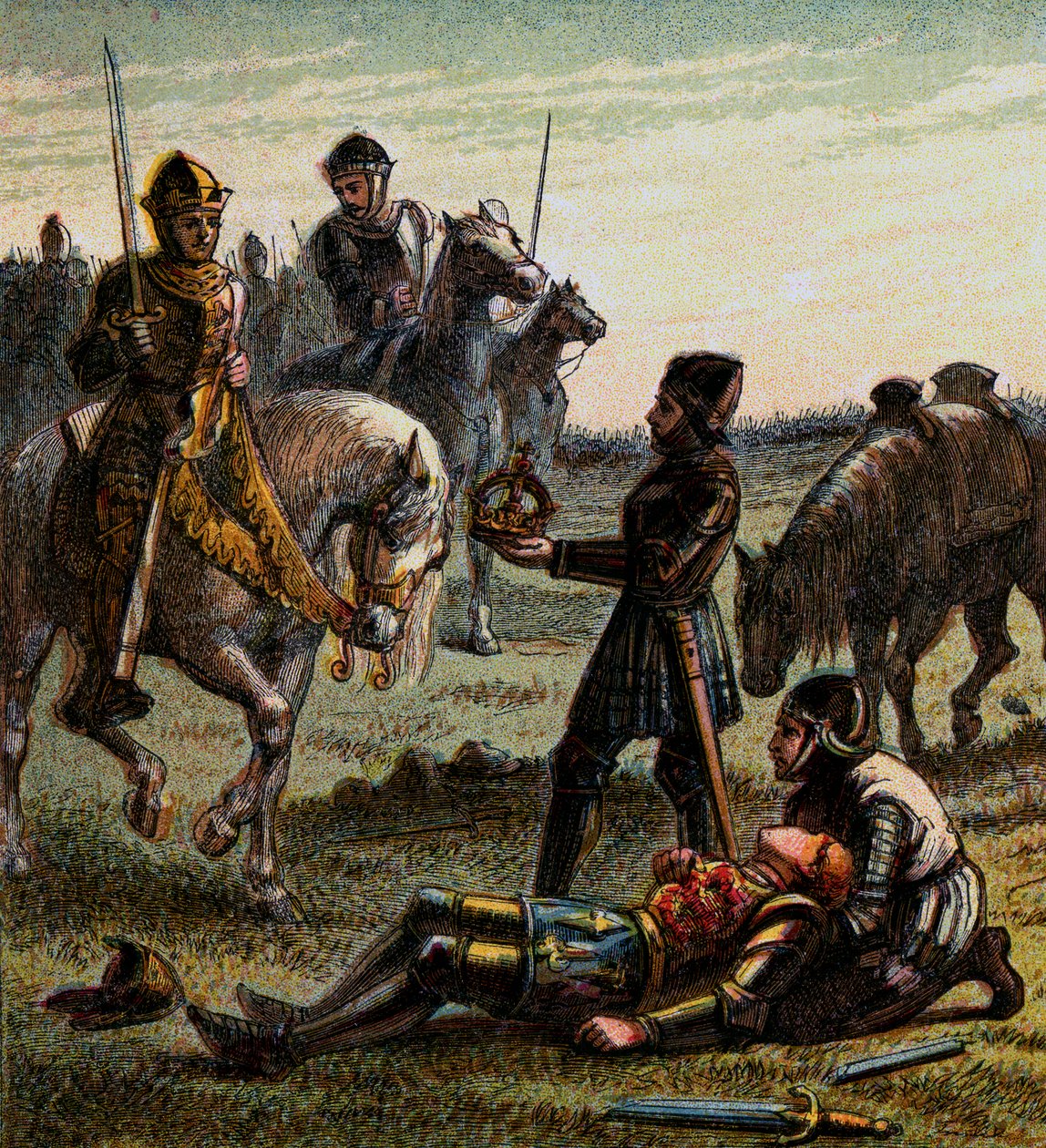 Richard den tredjes død, 1485, c1850 av Unbekannt