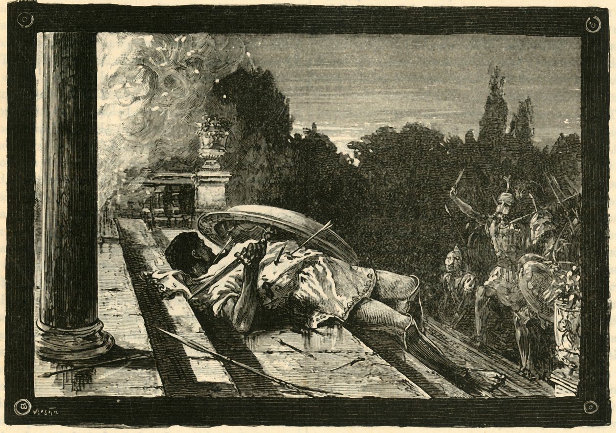 Alkibiades død, 1890. av Unbekannt