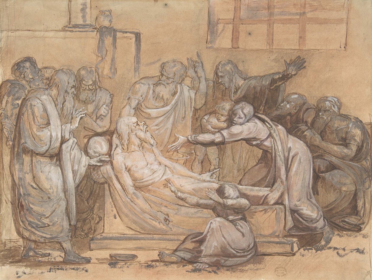 Sokrates død, 1800-tallet. av Unbekannt